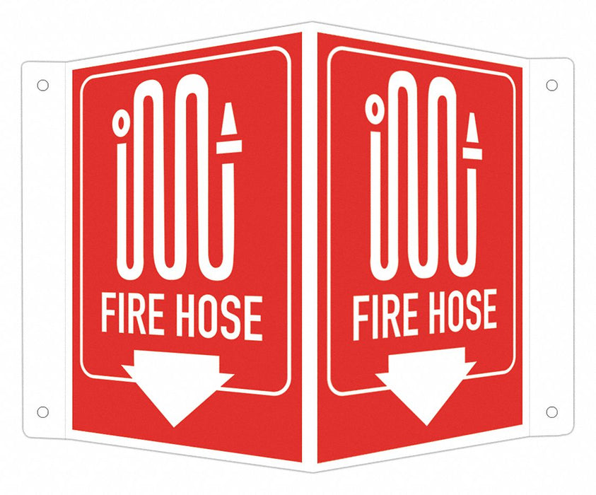 Fire Sign 6 in x 7 1/2 in Aluminum