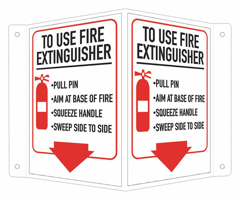 Fire Extinguisher Sign 6x7 1/2in Alumin