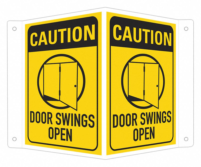 Safety Sign 6 in x 7 1/2 in Aluminum