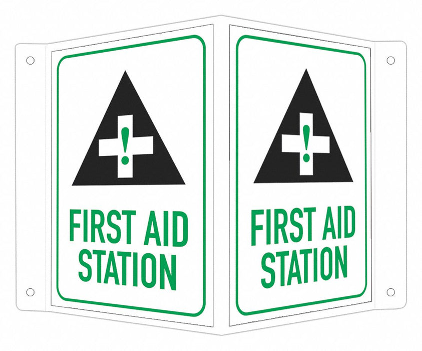 Safety Sign 6 in x 7 1/2 in Aluminum