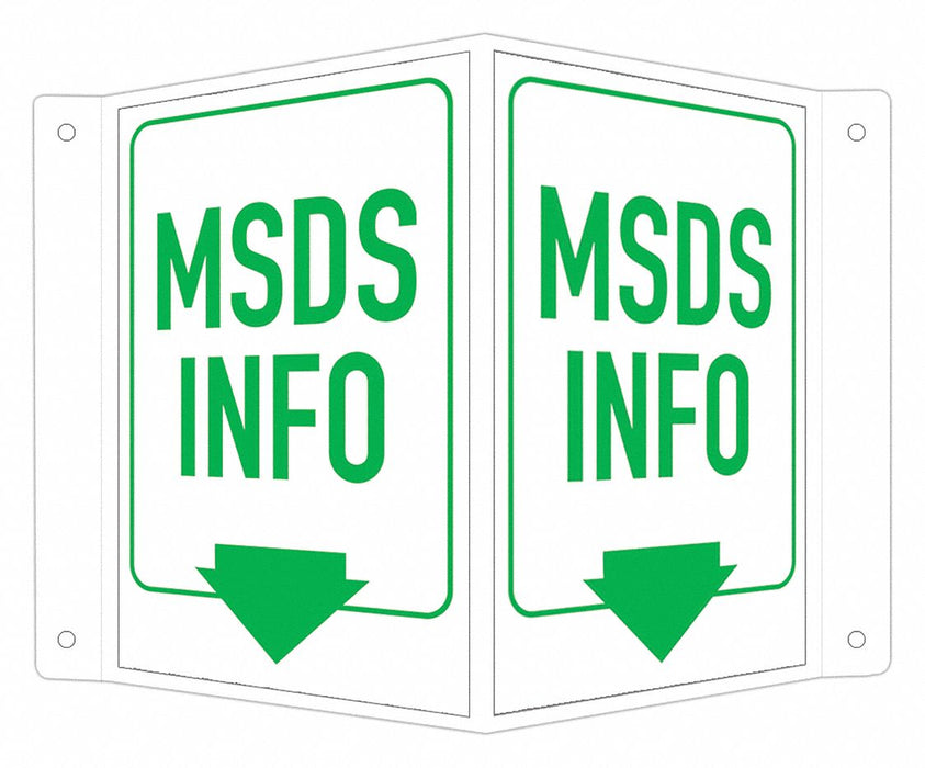 Safety Sign 6 in x 7 1/2 in Aluminum
