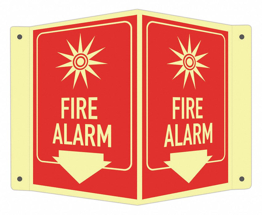 Fire Sign 6 in x 7 1/2 in Aluminum