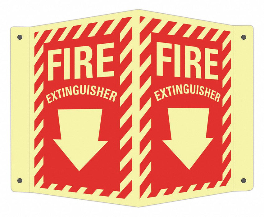 Fire Extinguisher Sign 6x7 1/2in Alumin