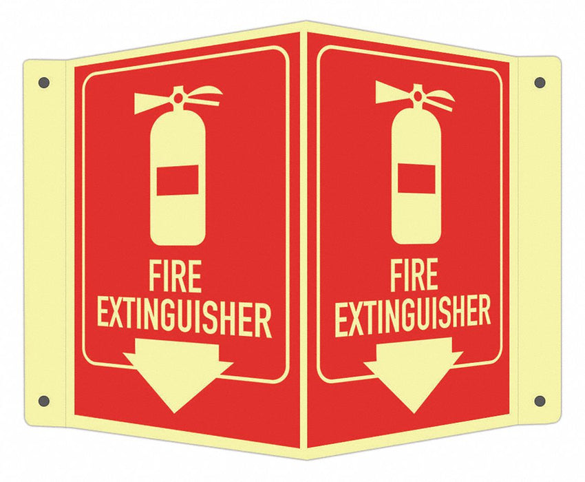Fire Extinguisher Sign 6x7 1/2in Alumin
