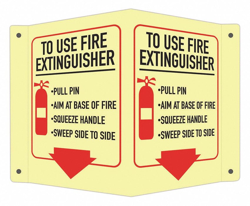 Fire Extinguisher Sign 6x7 1/2in Alumin