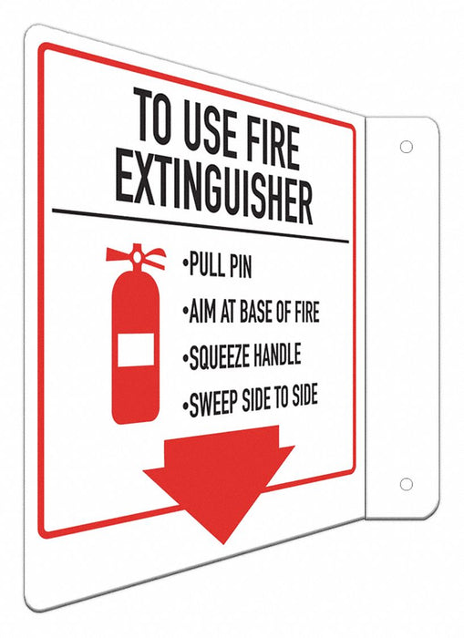 Fire Extinguisher Sign 8inx8in Aluminum