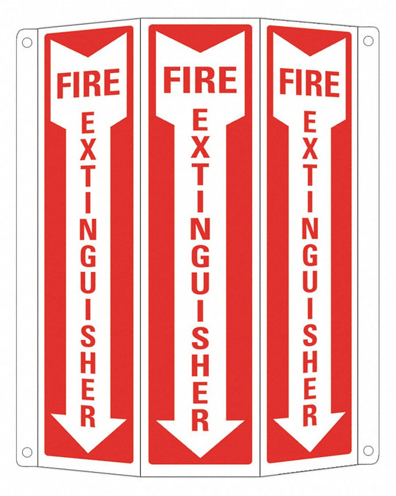 Fire Extinguisher Sign 12x8 1/4in Alumin