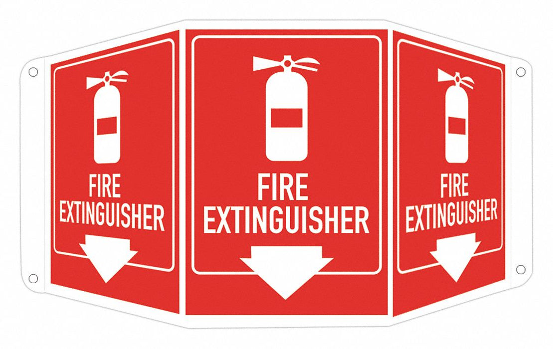 Fire Extinguisher Sign 10x17 1/2in Alum