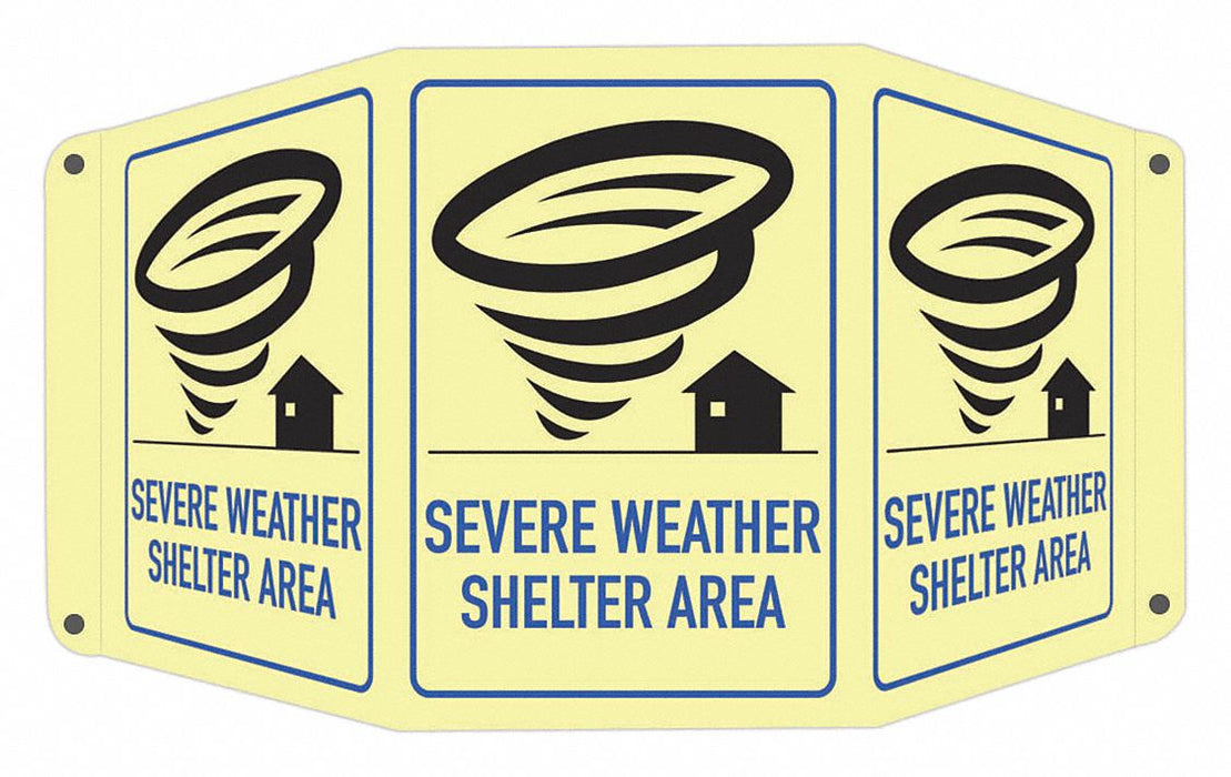 Emergency Sign 10in x 17 1/2in Aluminum