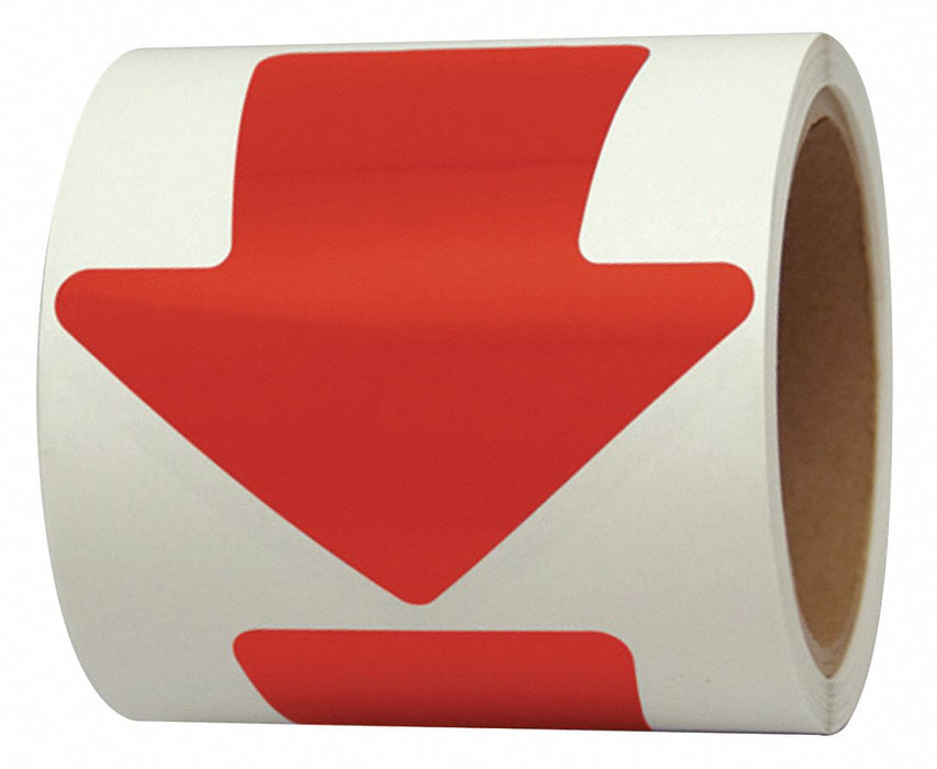 Floor Tape Red 4 inx4 in Arrow PK100