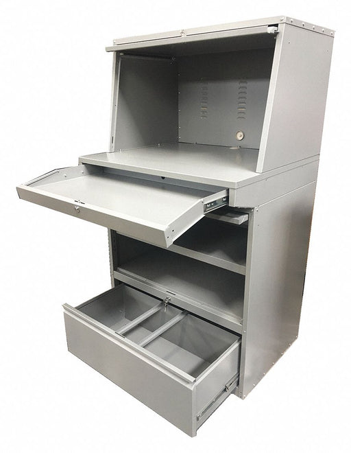 CompEnc 2Shlv LtGry 62 x35 x24 1/8 