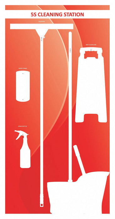 Shadow Board 68 in H 30 in W Red