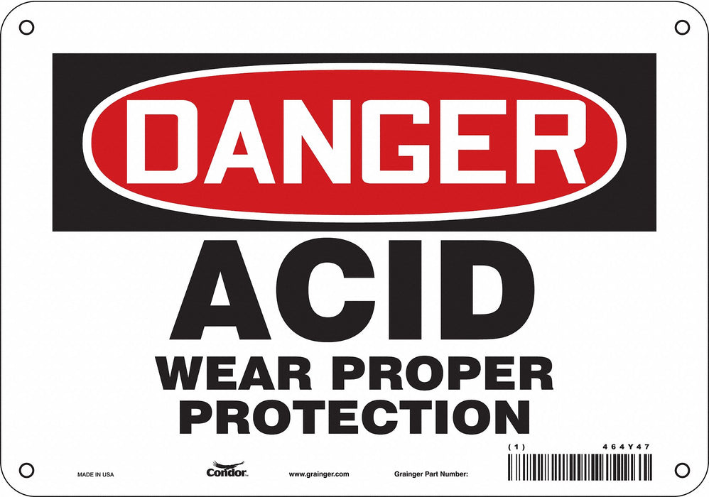 Safety Sign 7 in x 10 in Polyethylene