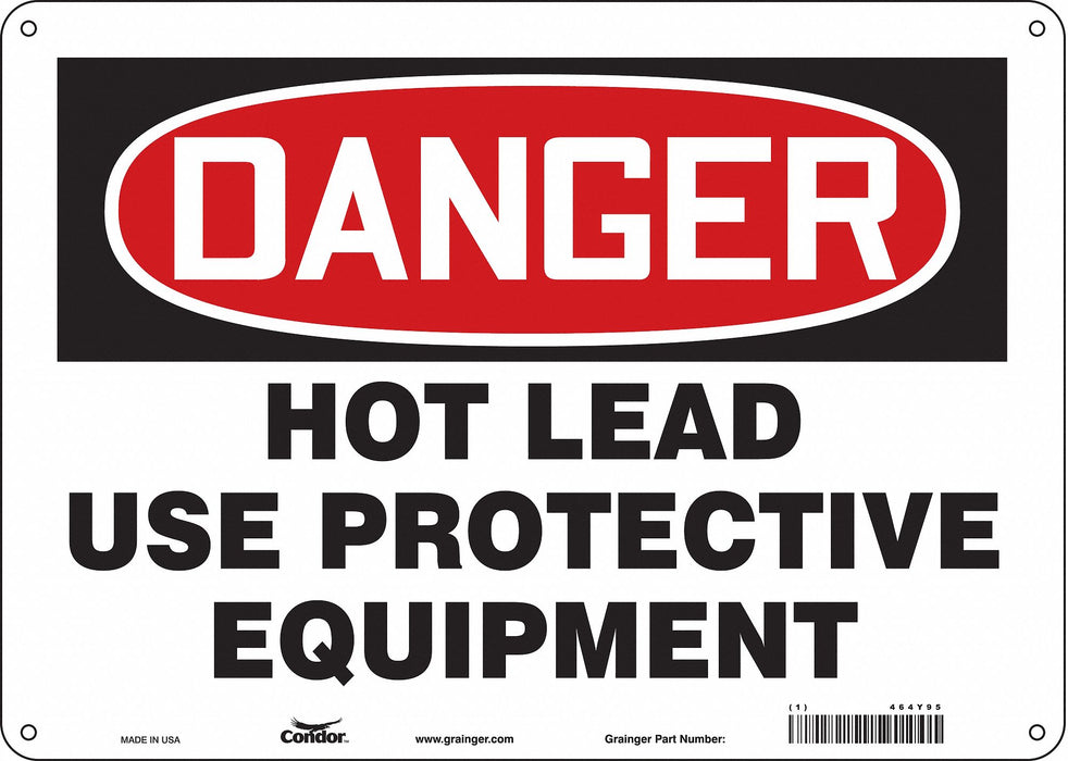 Safety Sign 10 in x 14 in Polyethylene