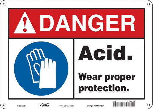 Safety Sign 10 in x 14 in Polyethylene