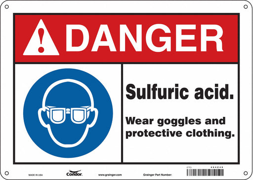 Safety Sign 10 in x 14 in Aluminum