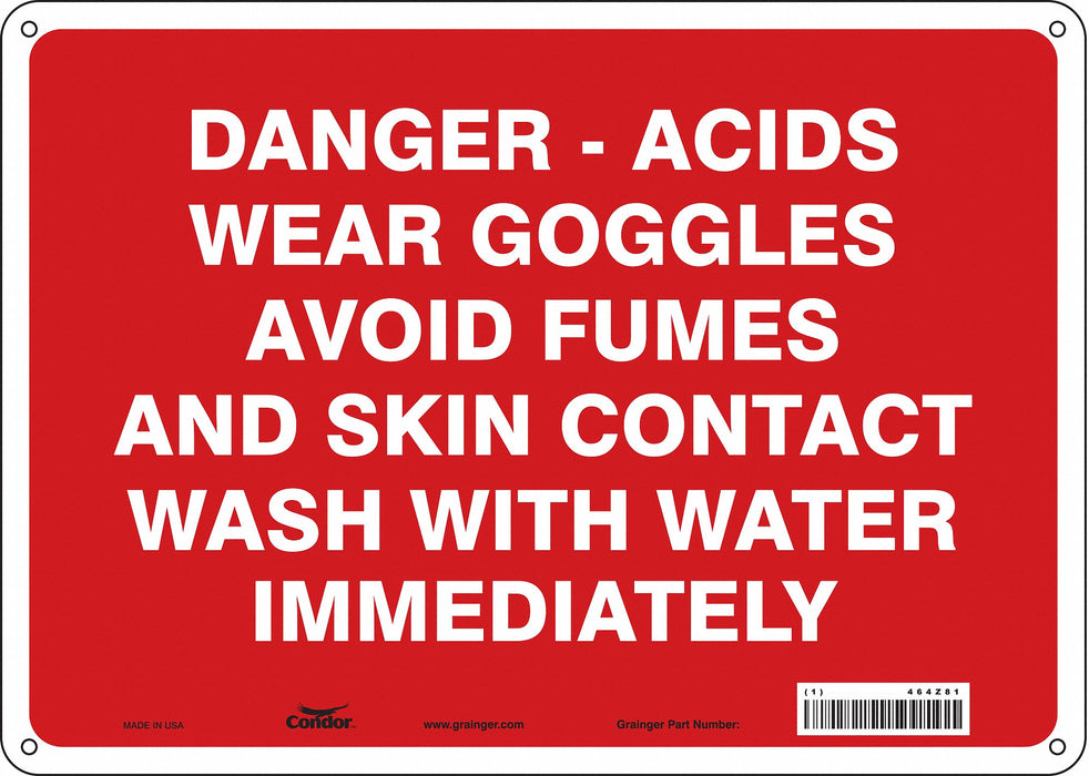 Safety Sign 10 in x 14 in Polyethylene