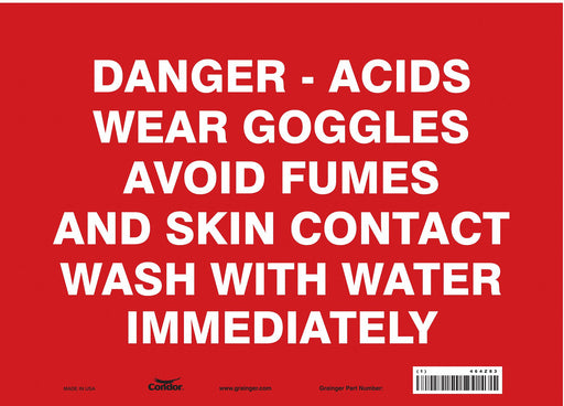 Safety Sign 10 in x 14 in Vinyl