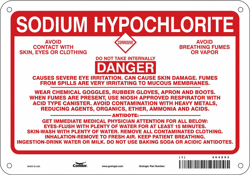 Safety Sign 7 inx10 in Polyethylene