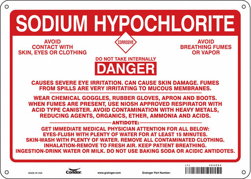 Safety Sign 10 in x 14 in Polyethylene