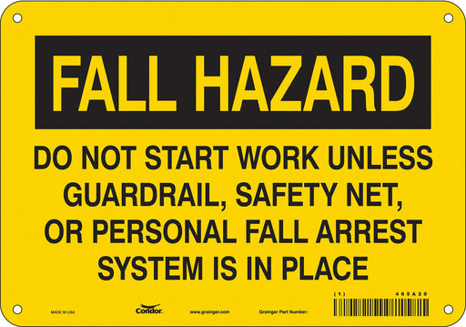 Safety Sign 7 in x 10 in Polyethylene