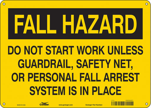 Safety Sign 10 inx14 in Polyethylene