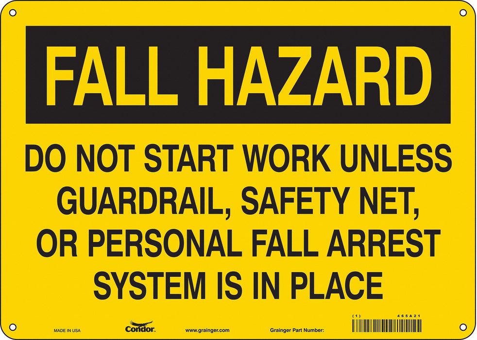 Safety Sign 10 inx14 in Polyethylene