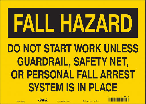 Safety Sign 10 inx14 in Vinyl