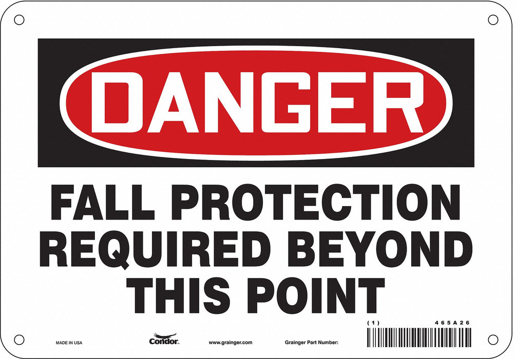 J7712 Safety Sign 7 inx10 in Polyethylene