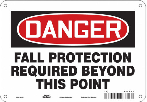 J7712 Safety Sign 7 inx10 in Polyethylene