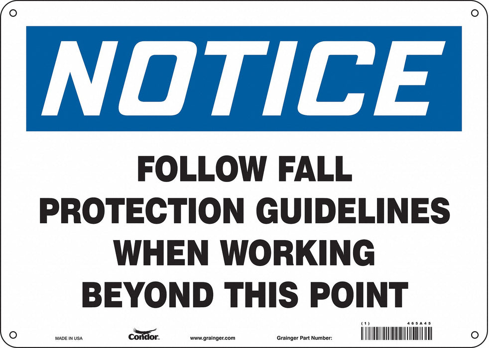 Safety Sign 10 inx14 in Polyethylene