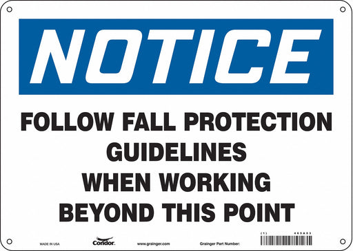 Safety Sign 10 in x 14 in Polyethylene