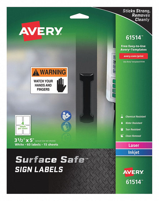 Safety Sign 5 W x 3-1/2 PK60