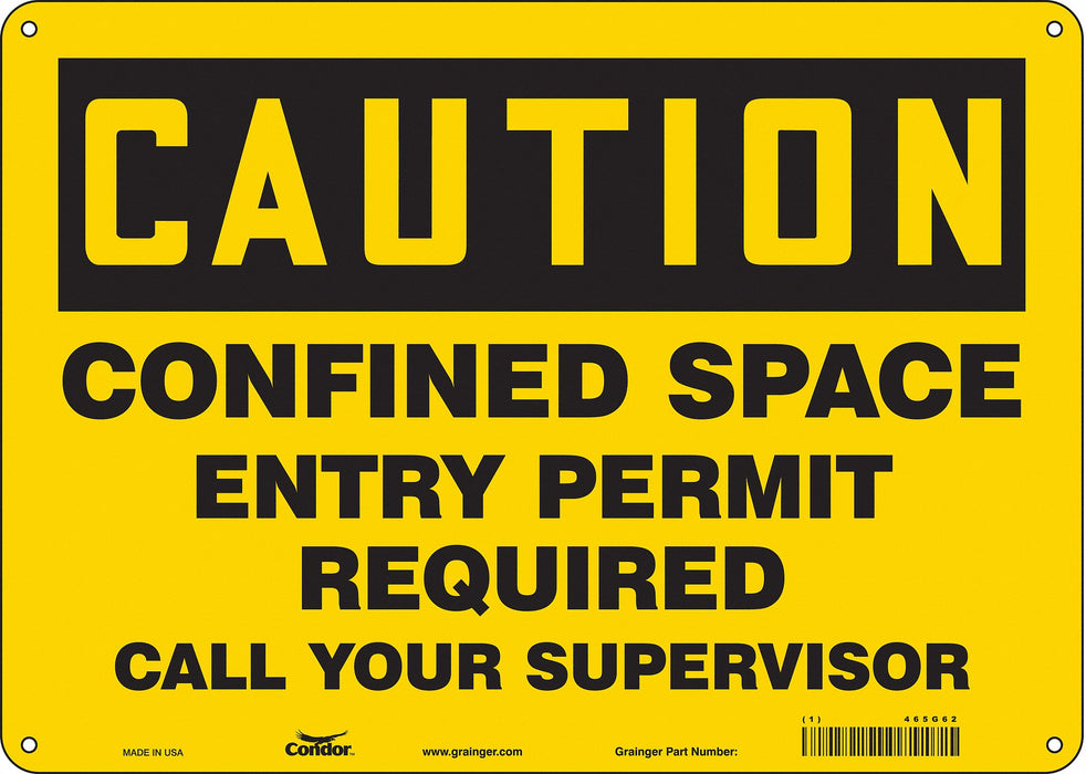 Safety Sign 10 inx14 in Polyethylene