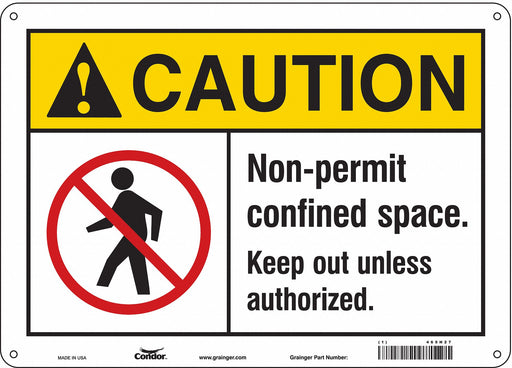 J8714 Safety Sign 10 in x 14 in Polyethylene