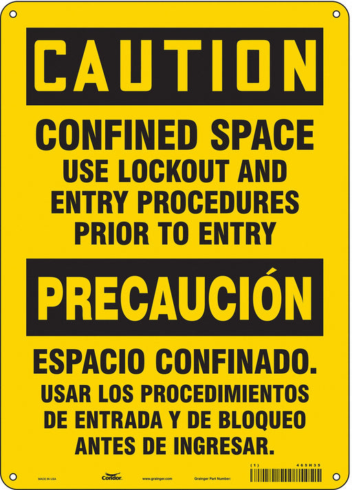 Safety Sign 10 inx14 in Polyethylene