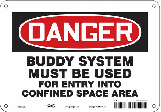 Safety Sign 7 inx10 in Polyethylene