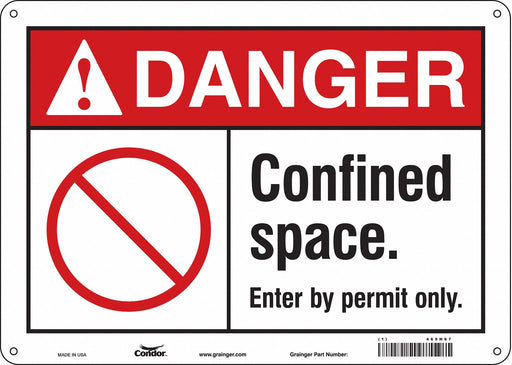 J8721 Safety Sign 10 inx14 in Polyethylene