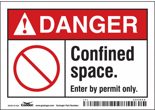 J8721 Safety Sign 3 1/2 inx5 in Vinyl