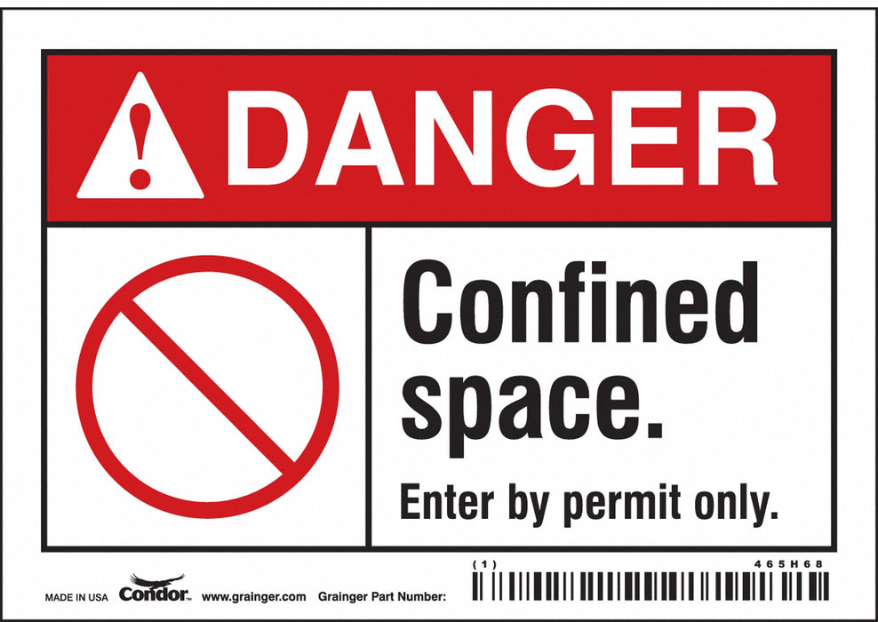 J8721 Safety Sign 3 1/2 inx5 in Vinyl