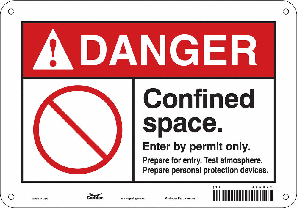 Safety Sign 7 in x 10 in Aluminum
