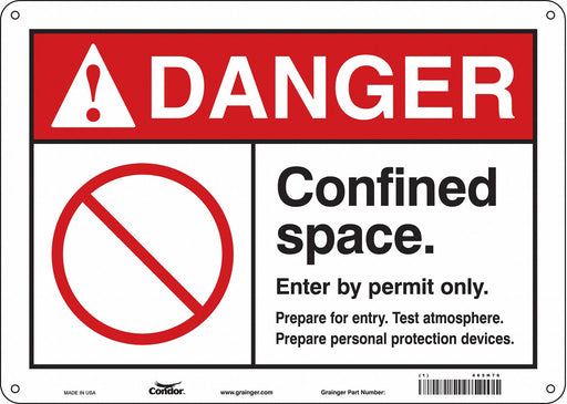 Safety Sign 10 in x 14 in Polyethylene