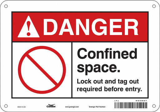 J8724 Safety Sign 7 in x 10 in Aluminum