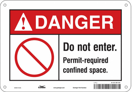 Safety Sign 7 in x 10 in Polyethylene