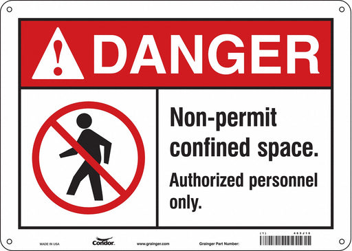 Safety Sign 10 in x 14 in Polyethylene