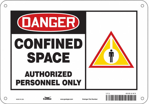 J6915 Safety Sign 7 inx10 in Polyethylene