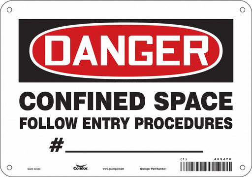 Safety Sign 7 in x 10 in Polyethylene