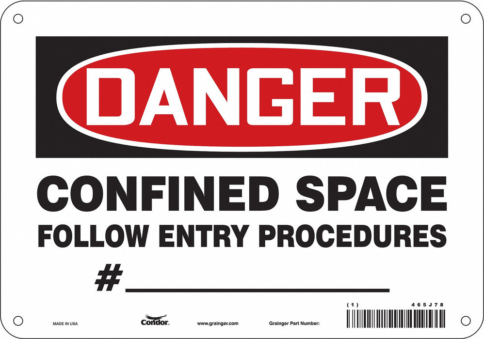 Safety Sign 7 in x 10 in Polyethylene