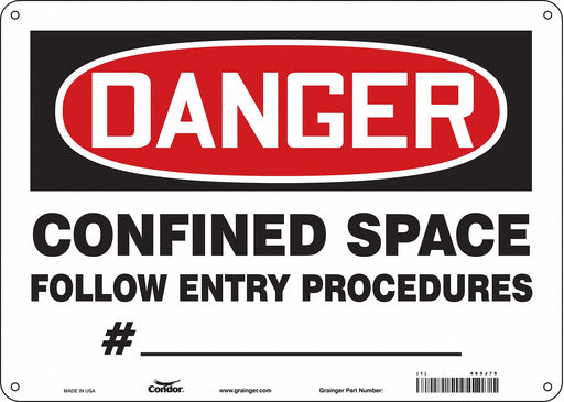 Safety Sign 10 in x 14 in Polyethylene