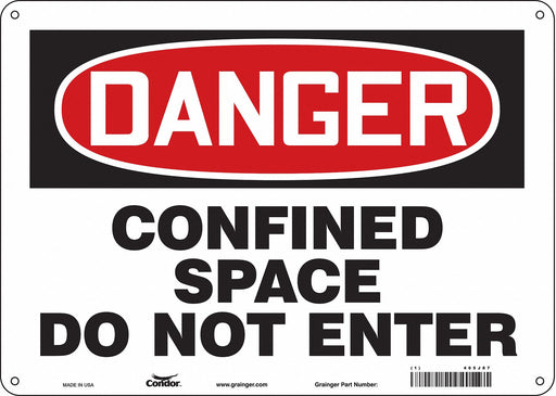 Safety Sign 10 inx14 in Polyethylene